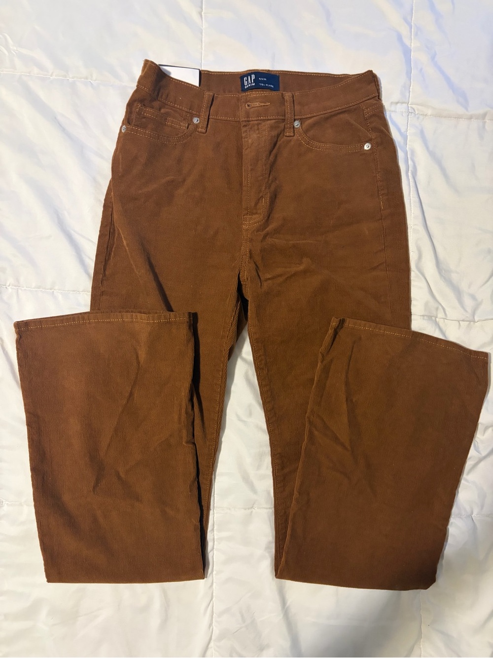 GAP WOMEN Brown Corduroy flare and high waist Pants